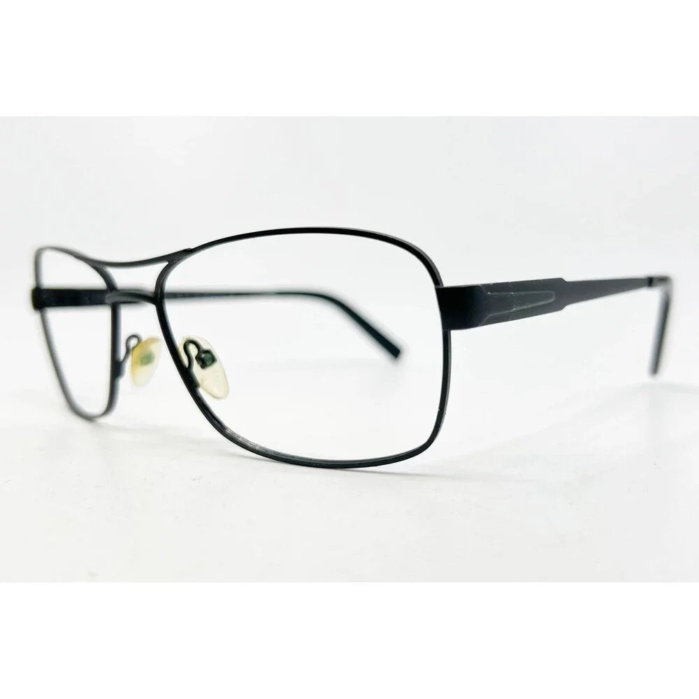 New York Eye Eyeglasses Mens Black Metal Pilot Navigator Frame 53-18-140